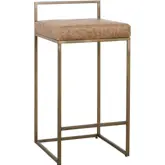 Belfort 26" Counter Stool in Chestnut Brown Top Grain Leather & Iron