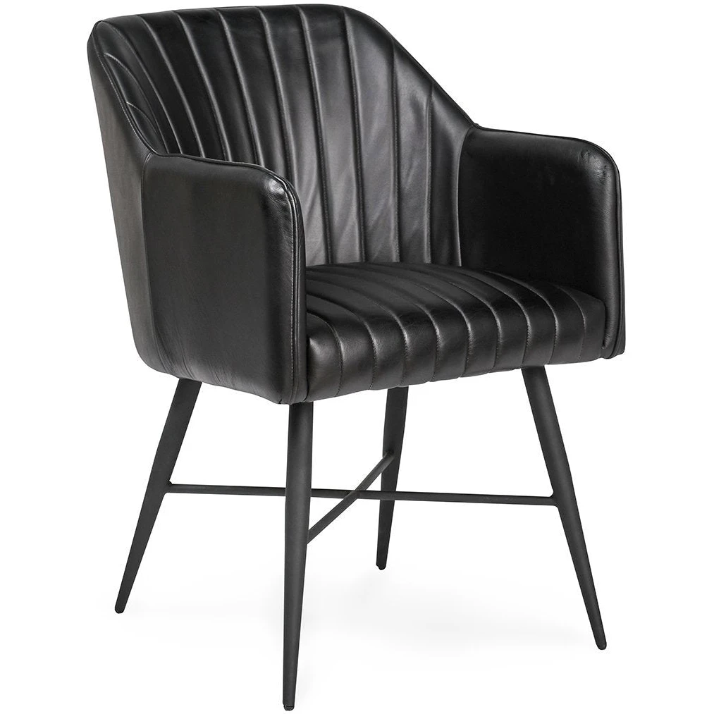 Classic Home Leon Leather Dining Chair - Thumbnail 5