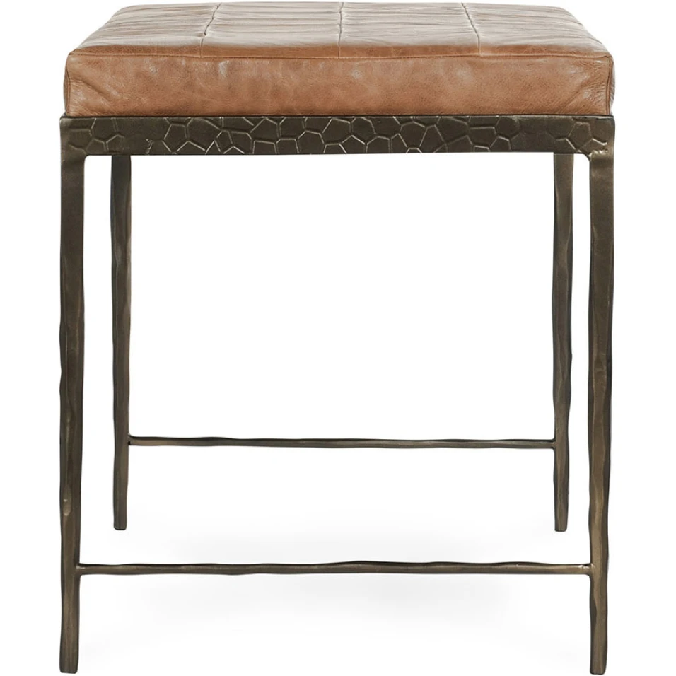 Classic Home Malo 28in Top Grain Leather Ottoman Bench - Thumbnail 2