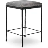 Bose 26" Counter Stool in Hair on Hide & Embossed Hammered Iron