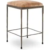 Bose 26" Counter Stool in Blonde Hair on Hide & Hammered Bronze Metal