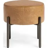 Aimie Accent Stool in Sedona Brown in Top Grain Leather & Iron