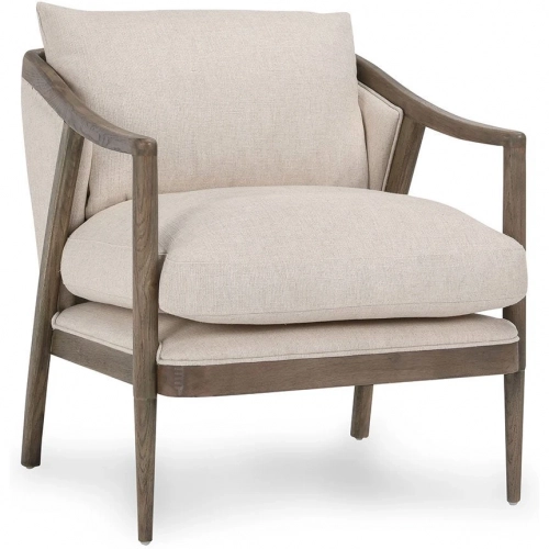 Scarlett Accent Chair in Beige Linen Blend Fabric