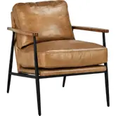 Christopher Accent Club Chair in Tan Top Grain Leather