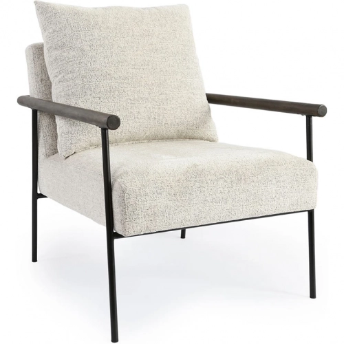 Cohen Accent Chair in Neutral Fabric & Black Iron