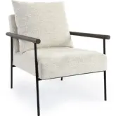 Cohen Accent Chair in Neutral Fabric & Black Iron