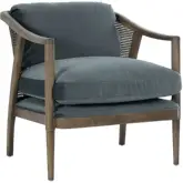 Cody Accent Chair in Storm Grey Fabric, Cane & Wood Frame