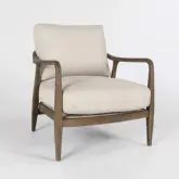 Lennon Accent Chair in Neutral Fabric & Wood