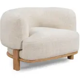 Pasadena Accent Chair in Neutral Fabric & Wood