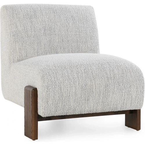 Chelsea Accent Chair in Ivory Fabric & Ash Wood