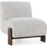 Chelsea Accent Chair in Ivory Fabric & Ash Wood
