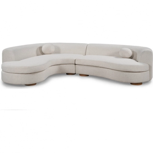 Concord Sectional Sofa with Left Facing Chaise in Ivory Fabric