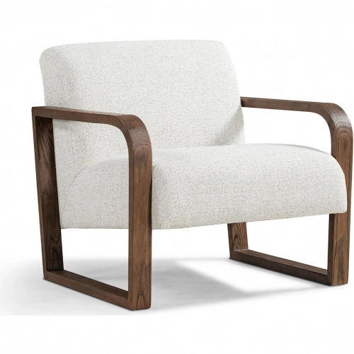 Lexington Accent Chair in Oatmeal Fabric & Wood