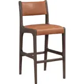 Wayne Bar Stool in Tan Leather & Ash Wood