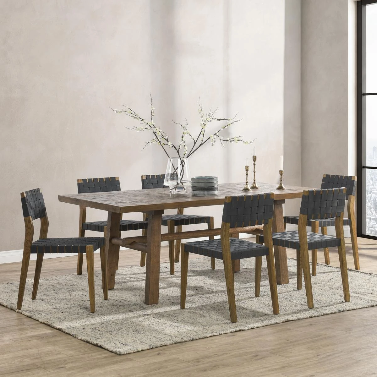 Classic Home Orlando Oak Dining Chair - Thumbnail 3