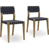 Orlando Dining Chair in Black Webbing & Light Brown Oak (Set of 2)
