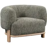 Pasadena Accent Chair in Green Fabric & Ash Wood