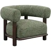 Lars Accent Chair in Green Fabric & Dark Ash Wood
