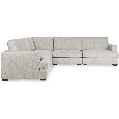 Ludwig 5 Piece Sectional Sofa in Ivory Fabric
