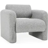 Marcel Accent Chair in Gray Boucle Fabric