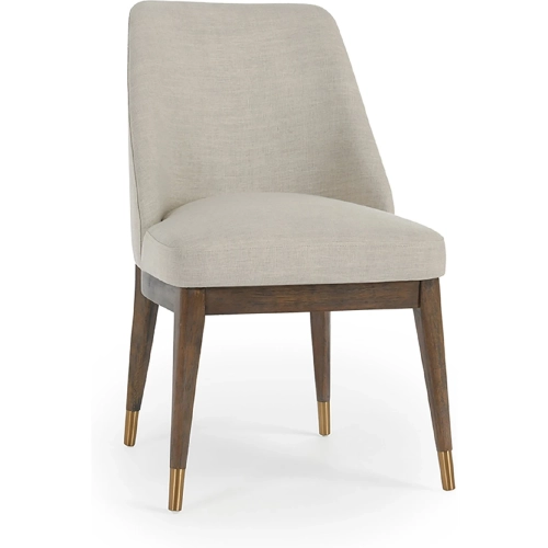 Triss Dining Chair in Sand Fabric & Wood