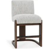Chelsea 26" Counter Stool in Wood & Pixel Ivory Fabric