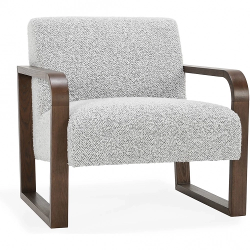 Lexington Accent Chair in Mercury Gray Boucle Fabric & Dark Wood