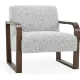 Lexington Accent Chair in Mercury Gray Boucle Fabric & Dark Wood