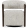 James Swivel Accent Chair in Glacier Gray Fabric & Brown Wood