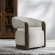 James Swivel Accent Chair in Glacier Gray Fabric & Brown Wood