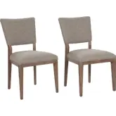 Phillip Dining Chair Stone Linen Blend Fabric & Wood in (Set of 2)