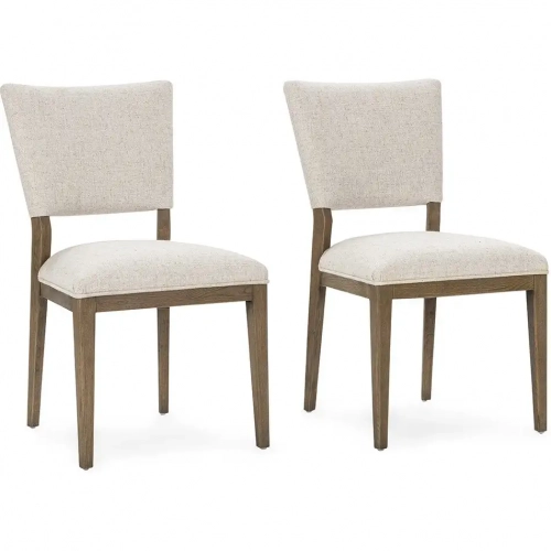 Phillip Dining Chair in Oatmeal Linen Fabric & Wood (Set of 2)