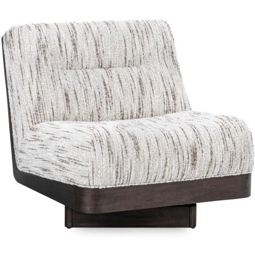 Crandall Swivel Chair in Cocoa Cream Fabric & Wood