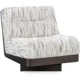 Crandall Swivel Chair in Cocoa Cream Fabric & Wood