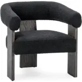 Julina Accent Chair in Charcoal Gray Fabric & Wood