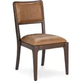 Gia Dining Chair in Sienna Brown Top Grain Leather & Wood