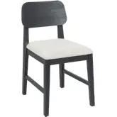 Deaven Dining Chair in Black Oak & Neutral Fabric (Set of 2)