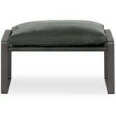 Morgan Ottoman in Forest Green Top Grain Leather & Iron