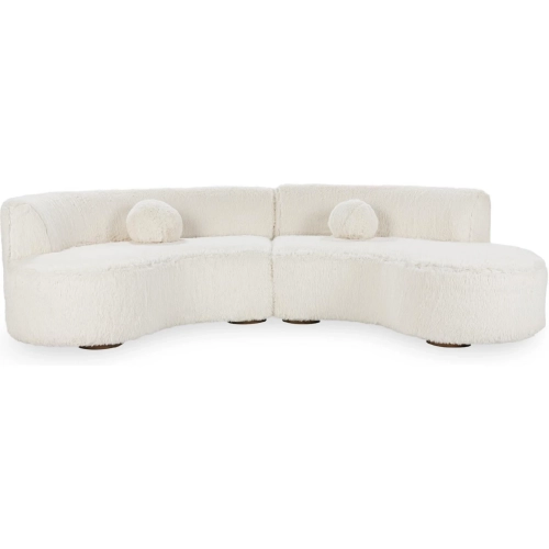 Octavia Sectional Sofa in Vanilla Off White Plush Fabric