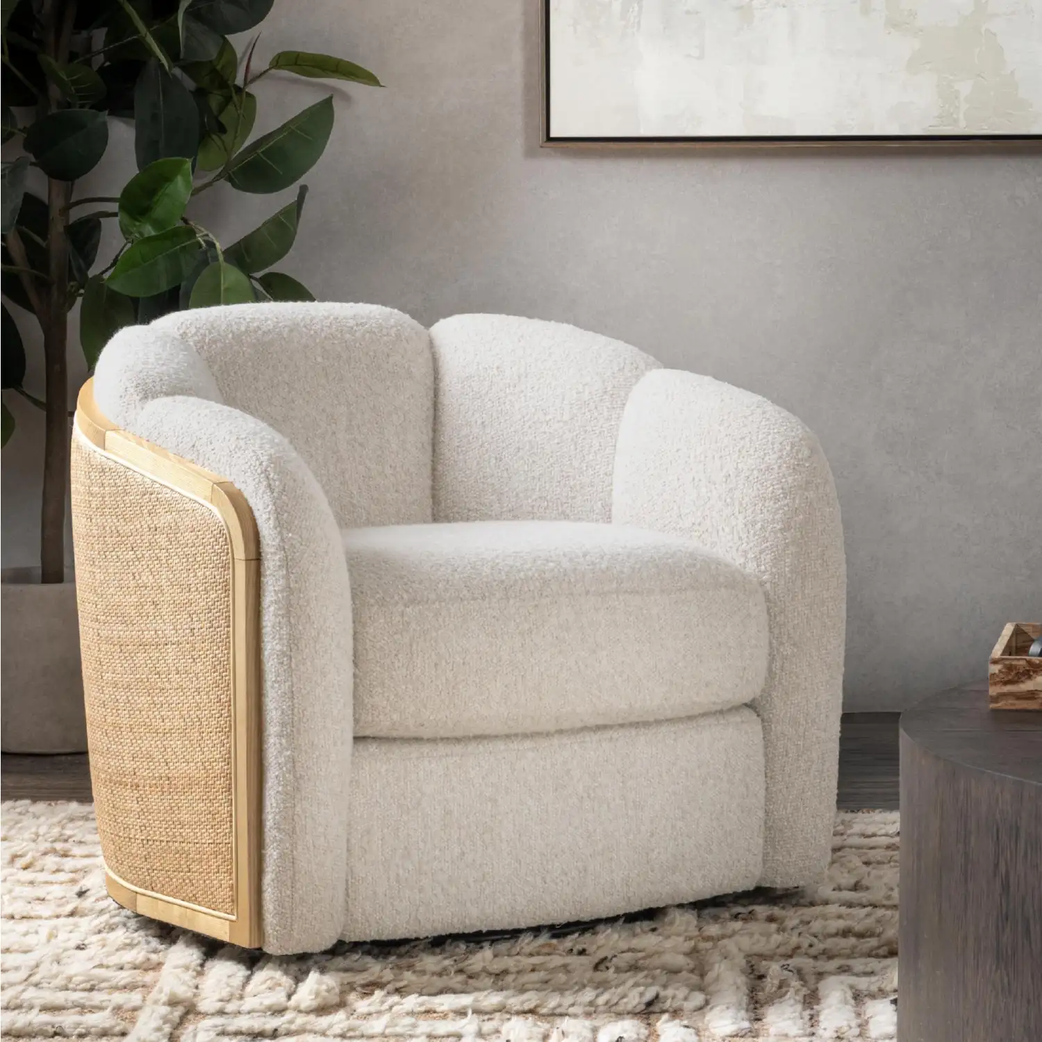 Classic Home Daisy Swivel Chair - Thumbnail 3