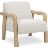 Reyna Accent Chair in Sand Fabric & Wood