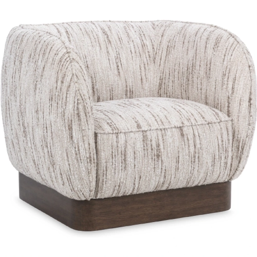 Rinner Swivel Accent Chair in Cocoa Cream Fabric & Wood