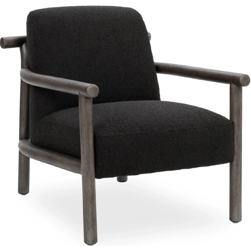 Azoria Accent Chair in Charcoal Gray Fabric & Wood