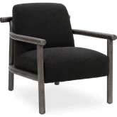 Azoria Accent Chair in Charcoal Gray Fabric & Wood