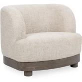 Meera Accent Chair in Latte Fabric & Wood