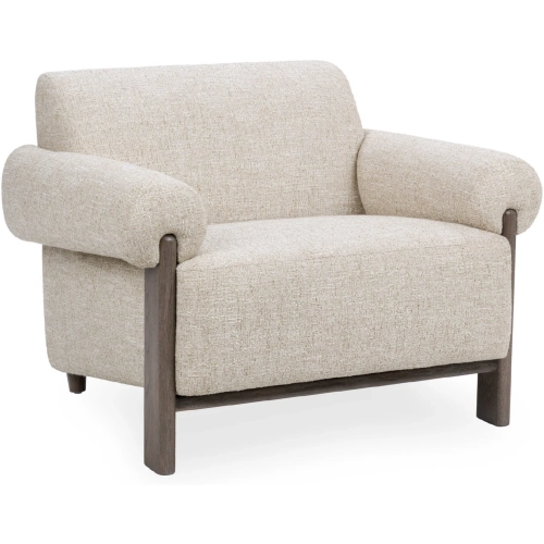 Malia Accent Chair in Latte Fabric & Wood