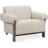 Malia Accent Chair in Latte Fabric & Wood