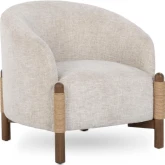 Diah Accent Chair in Toasted Linen Fabric, Rope & Wood
