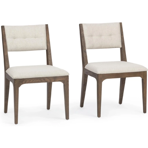 Estelle Dining Chair in Soft Cocoa Brown Reclaimed Wood & Neutral Fabric (Set of 2)
