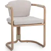 Dawson Outdoor Dining Arm Chair in Neutral Fabric, Rope & Wood